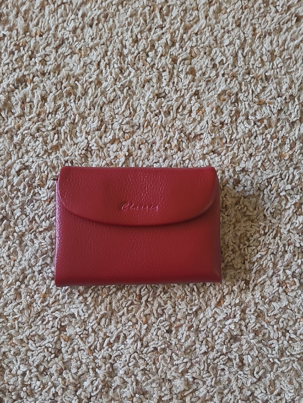 Cherish Burgundy Pebbled Leather Wallet